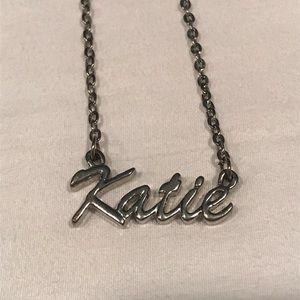 “Katie” Name Silver Necklace